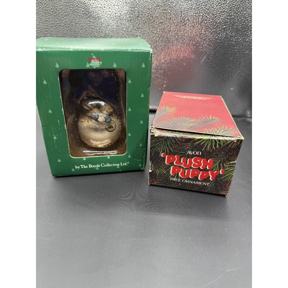 Boyds Bears & Friends Slugger Ornament Avon Plush Puppy Tree Ornament New